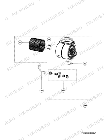 Взрыв-схема вытяжки Zanussi DD5660V - Схема узла Motor